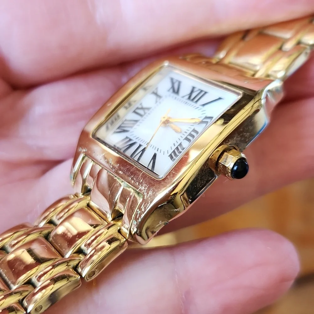 2 BRONZO ITALIA Watches‎ Gold  Rhinestones Mother of Pearl Wristbands Women